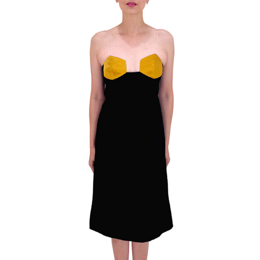 Bevza Black & Gold Mini Dress, S