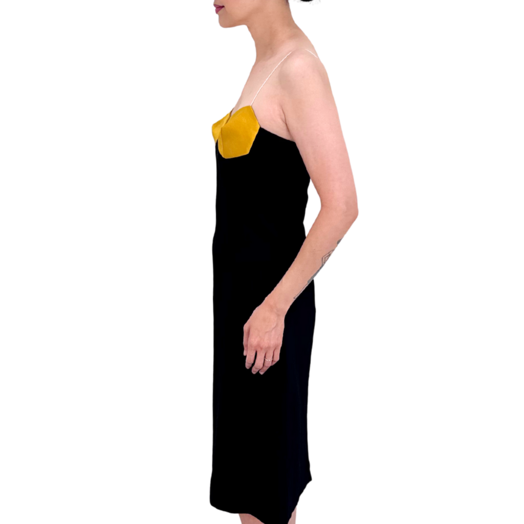 Bevza Black & Gold Mini Dress, S