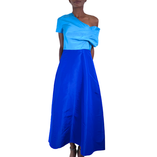 Rosie Assoulin Blue Colorblocked Cocktail Dress, 4 (NWT)