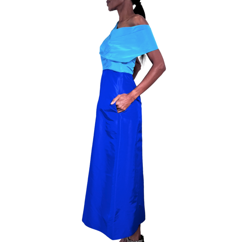 Rosie Assoulin Blue Colorblocked Cocktail Dress, 4 (NWT)