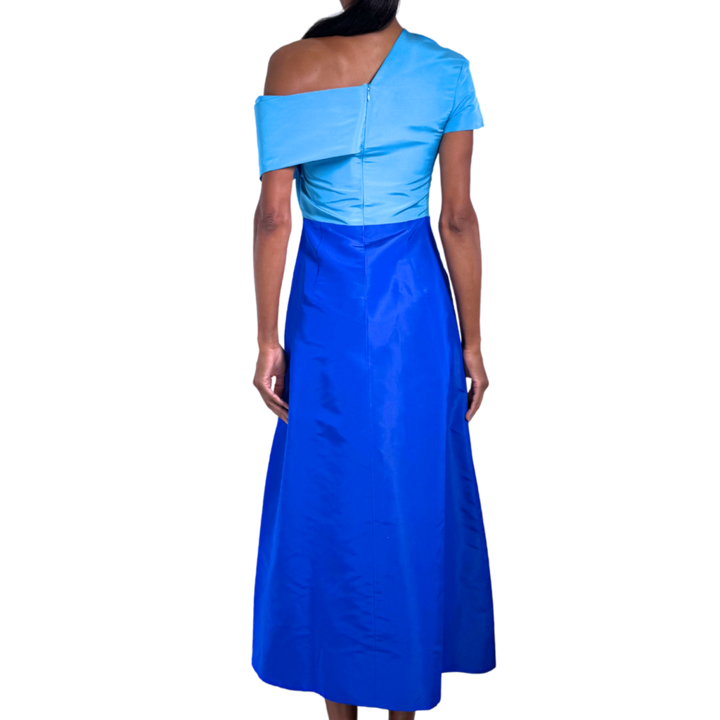 Rosie Assoulin Blue Colorblocked Cocktail Dress, 4 (NWT)