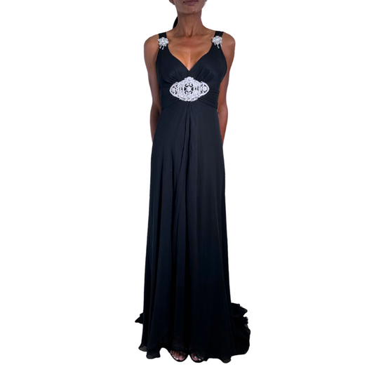 Jenny Packman Black Embellished Gown