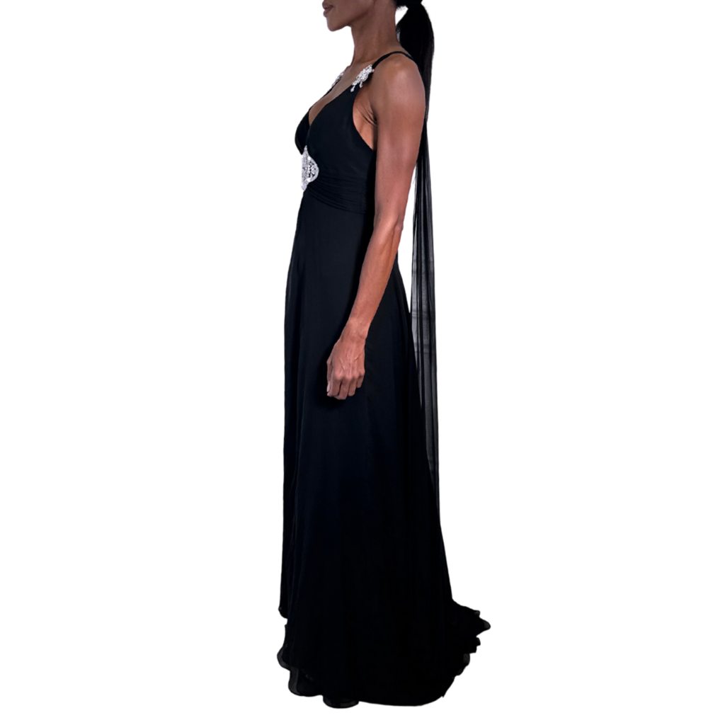 Jenny Packman Black Embellished Gown