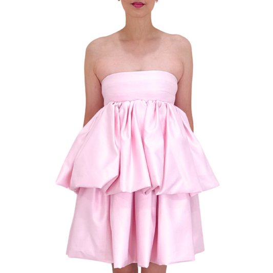 Rotate Pink Strapless Tiered Mini Dress, 4