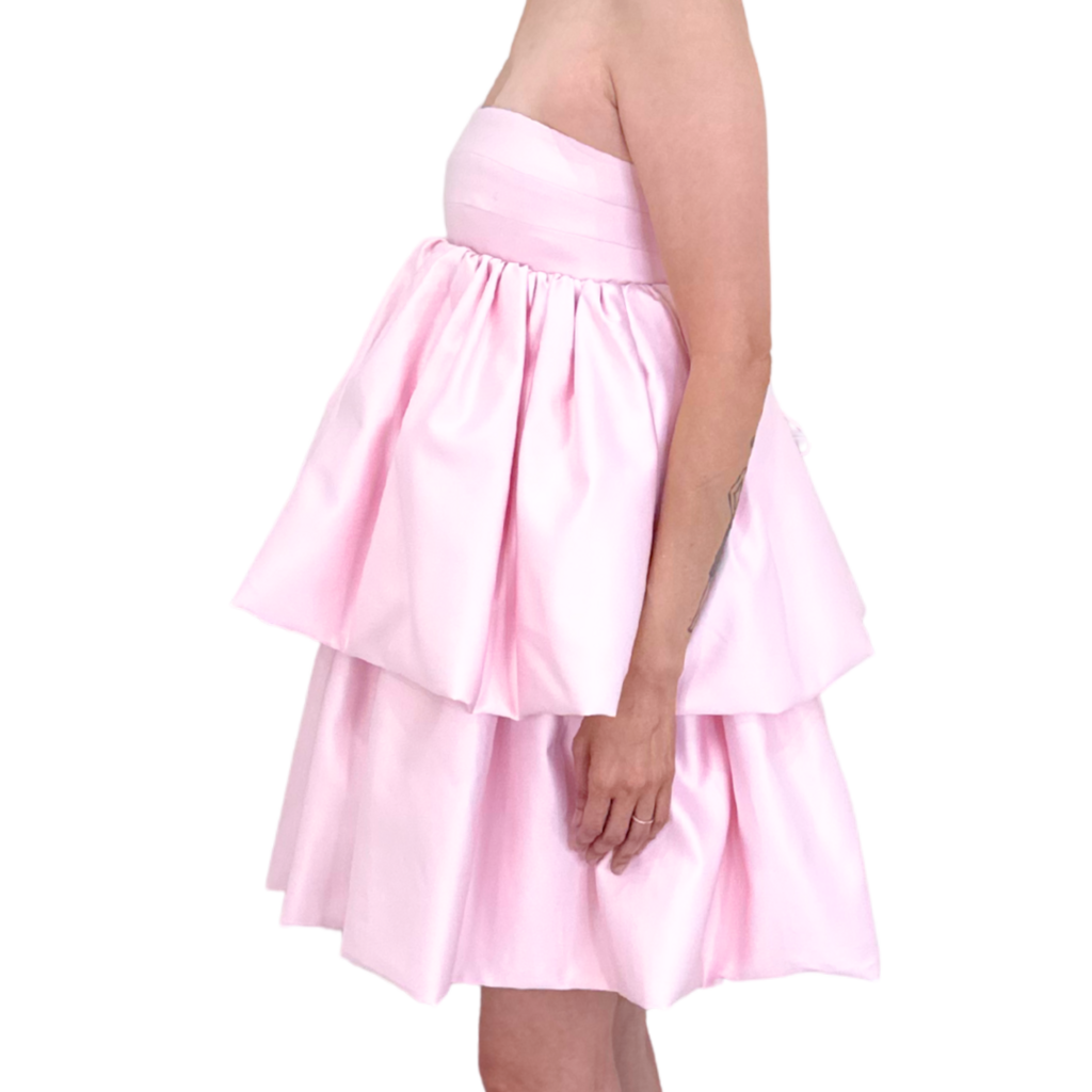 Rotate Pink Strapless Tiered Mini Dress, 4
