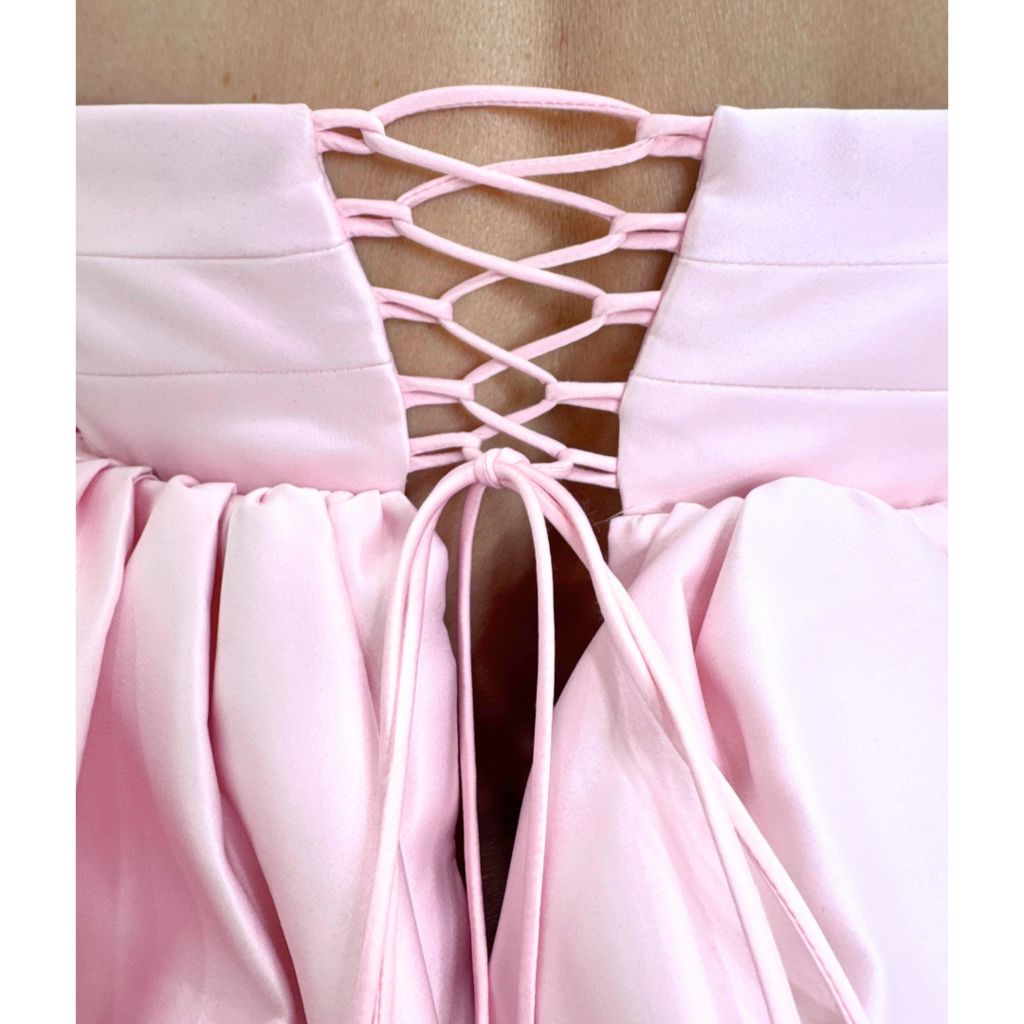 Rotate Pink Strapless Tiered Mini Dress, 4