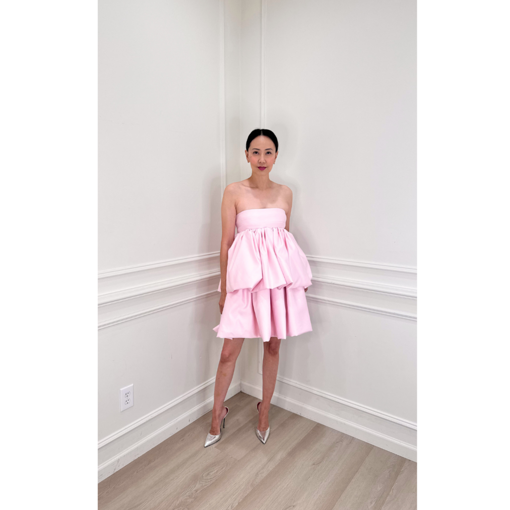Rotate Pink Strapless Tiered Mini Dress, 4