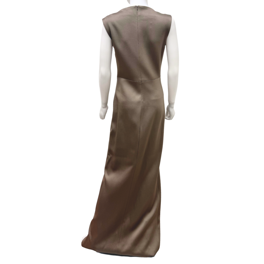 Partow Grey Acetate Collared Maxi Dress, 4
