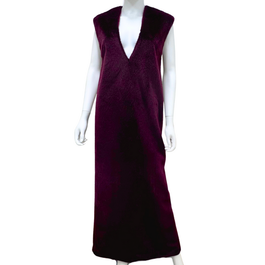 Sources Burgundy Faux Fur Dress (NWT)