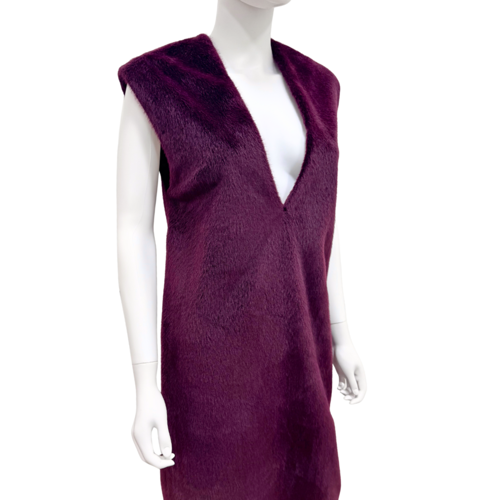 Sources Burgundy Faux Fur Dress (NWT)