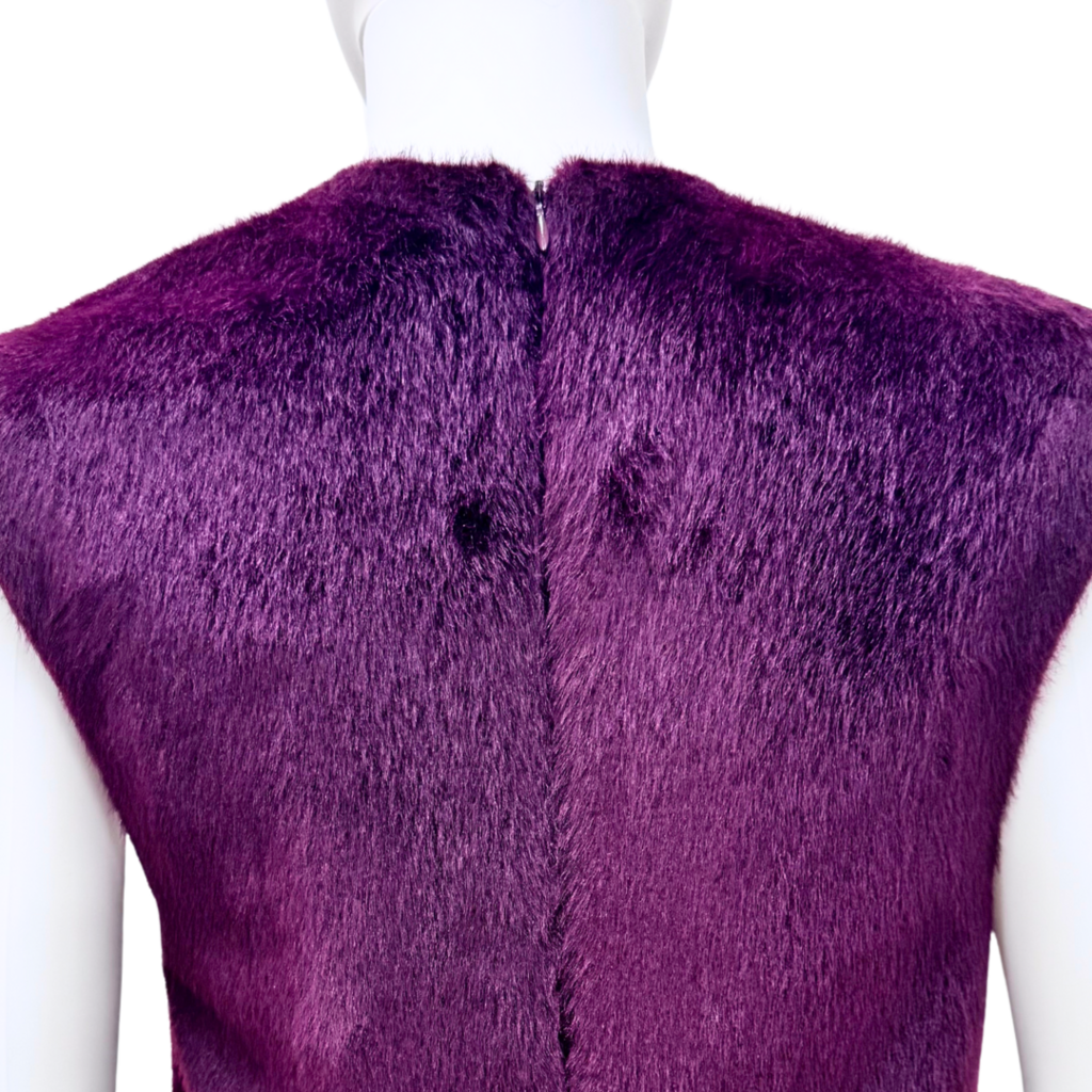 Sources Burgundy Faux Fur Dress (NWT)
