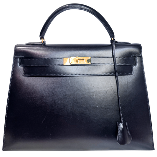 Hermès Kelly Black Box Calf 32CM Gold HW (1992)
