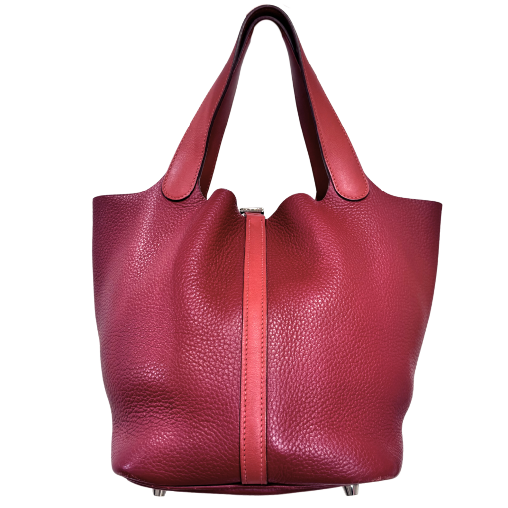 Hermès Picotin Red Rouge Clemence 22CM Palladium HW (1998)