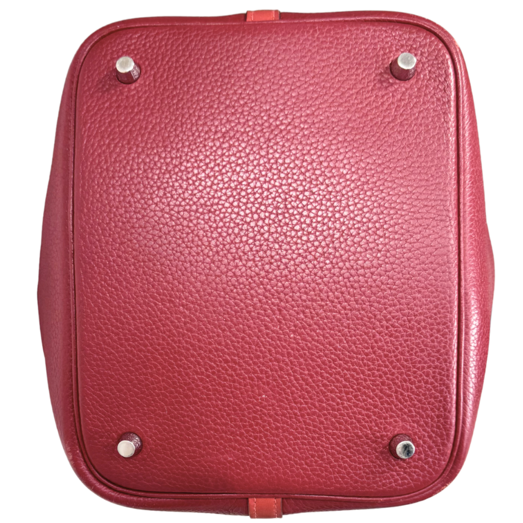 Hermès Picotin Red Rouge Clemence 22CM Palladium HW (1998)