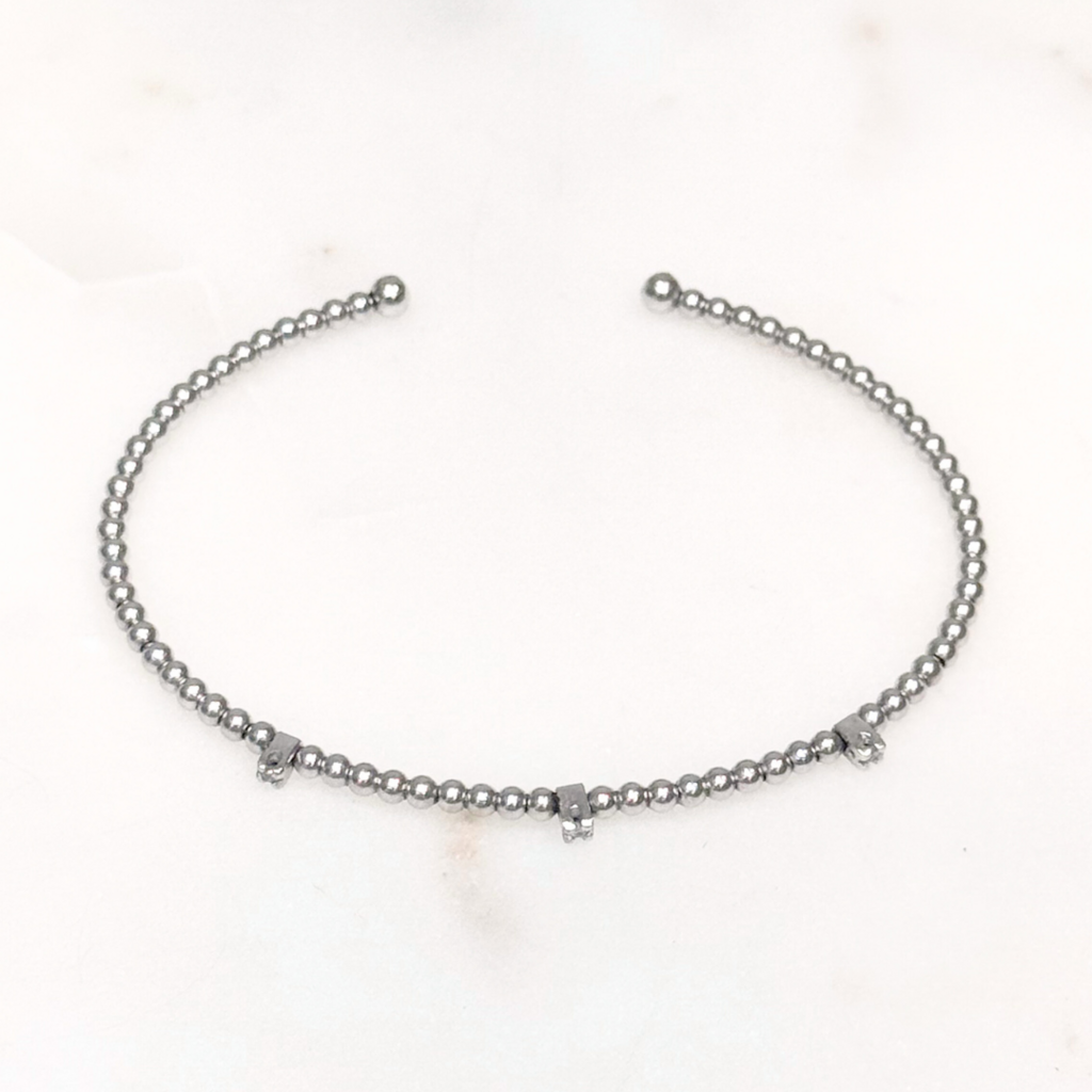 Florentine Designer Buccellati Like Bangle 18K White Gold