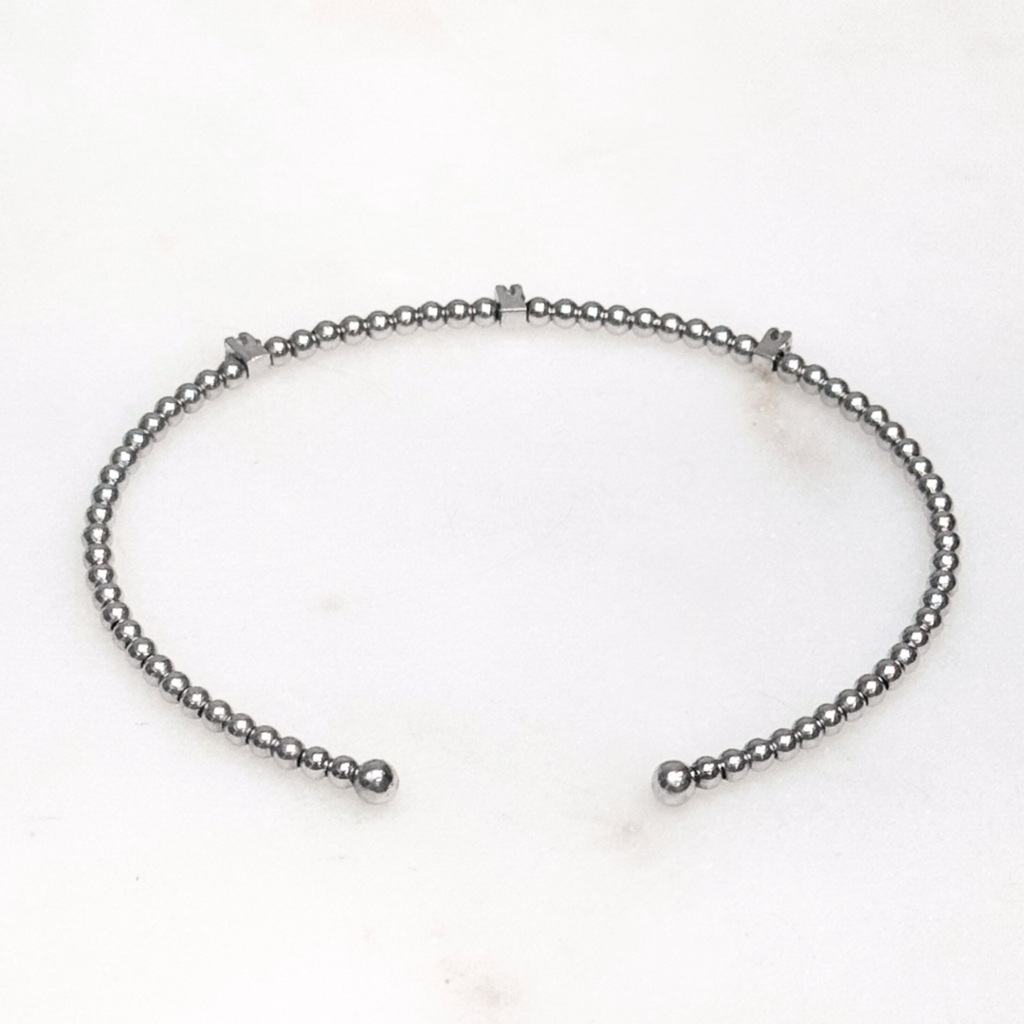 Florentine Designer Buccellati Like Bangle 18K White Gold