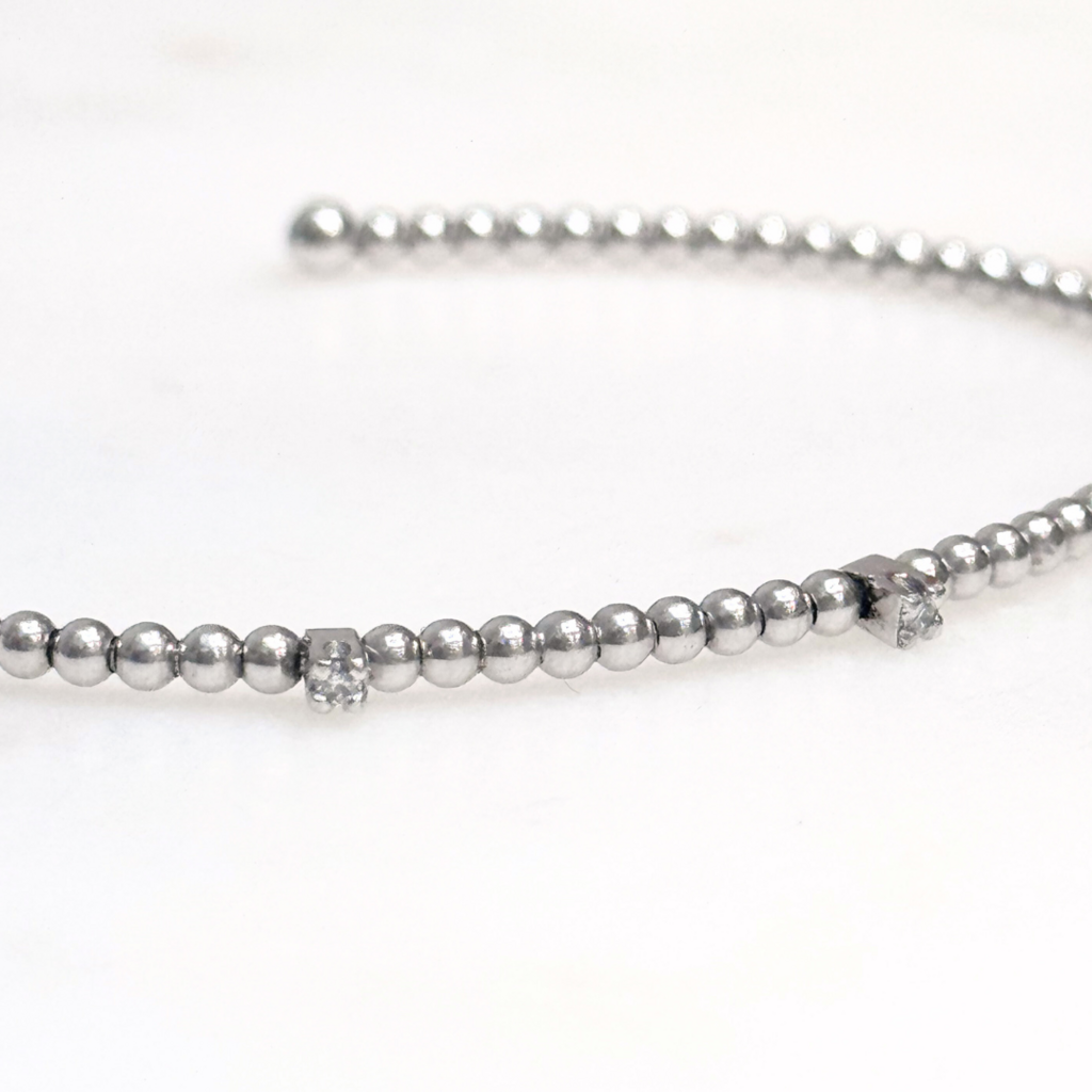 Florentine Designer Buccellati Like Bangle 18K White Gold