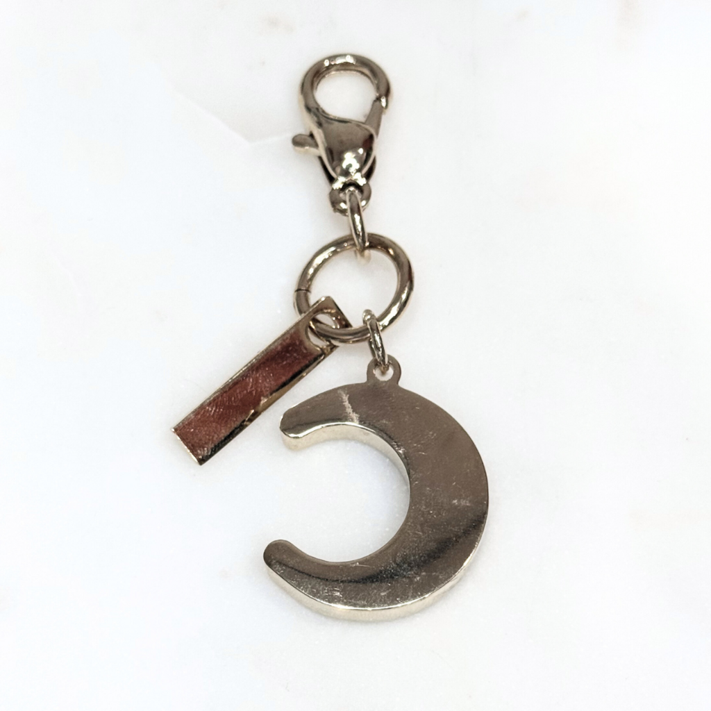 Edie Parker Gold & Purple Moon Charm Key Chain