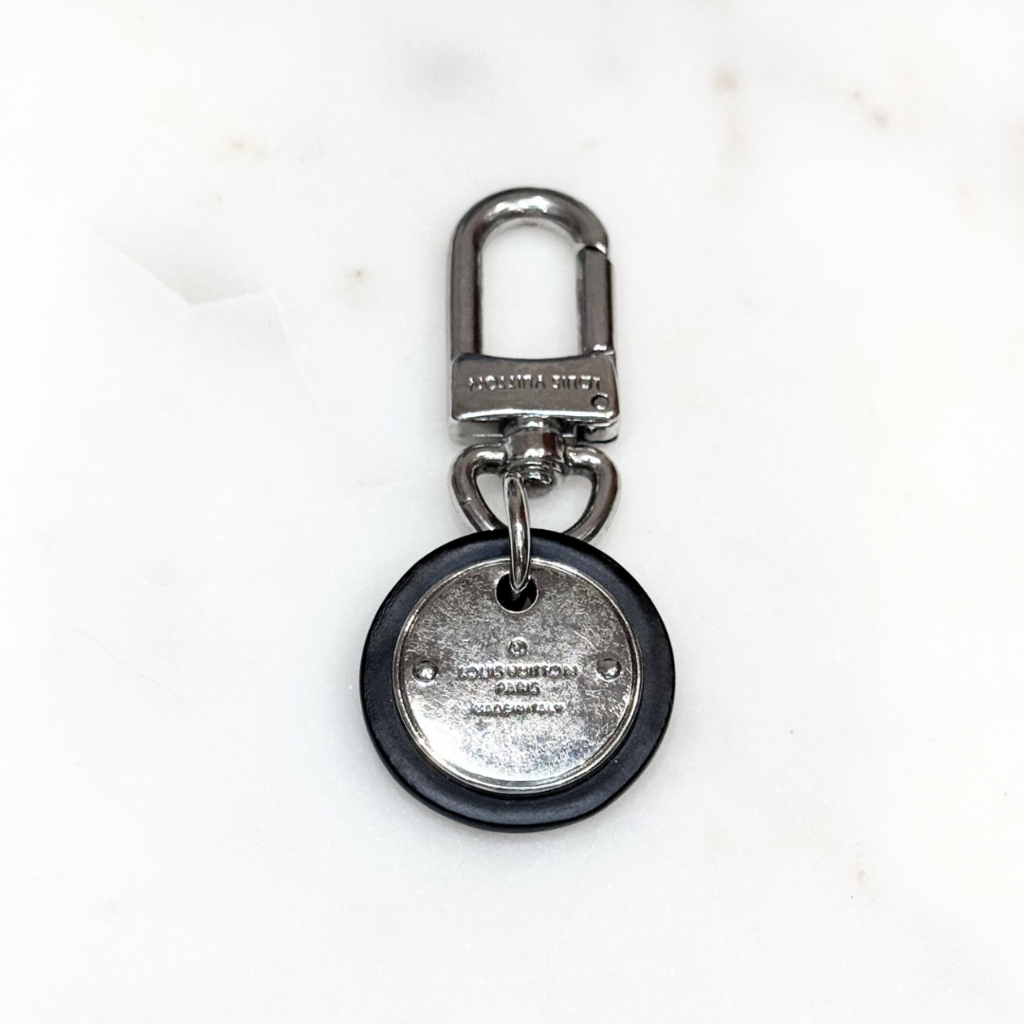 Louis Vuitton Black & Silver Logo Key Chain (2022)