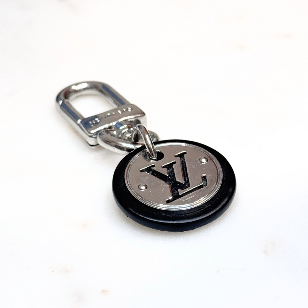 Louis Vuitton Black & Silver Logo Key Chain (2022)