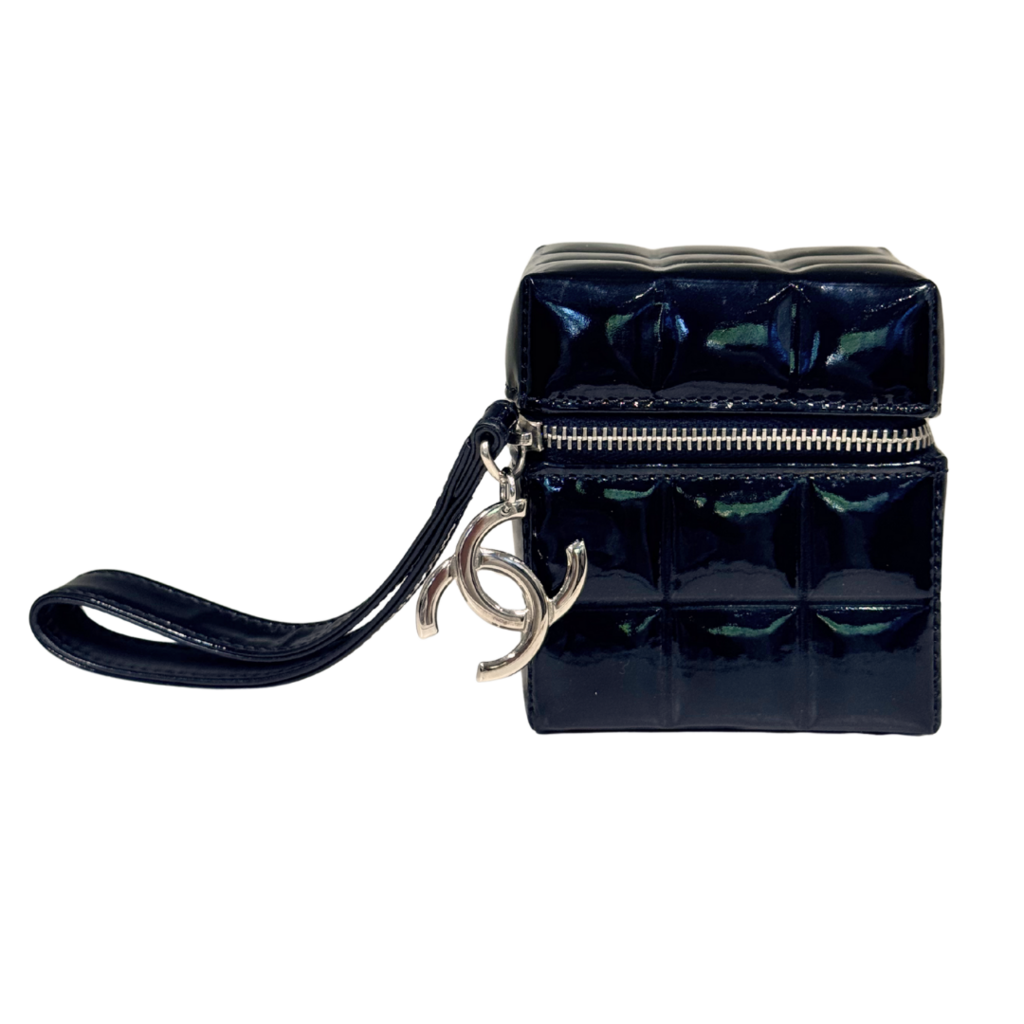 Chanel Black Patent Leather Rubik's Cube Wristlet (2002)