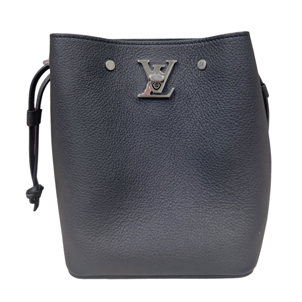 Louis Vuitton Black Nano Lockme Crossbody Bucket Bag