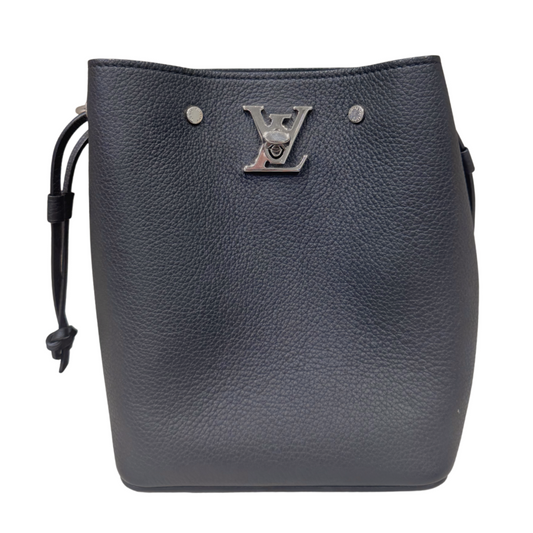 Louis Vuitton Black Nano Lockme Crossbody Bucket Bag