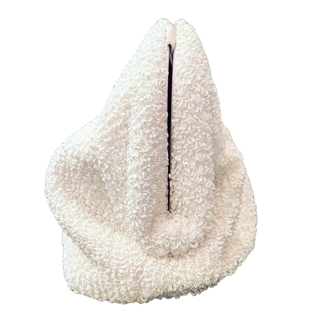 Bottega Veneta White Curly Raffia Point Bag