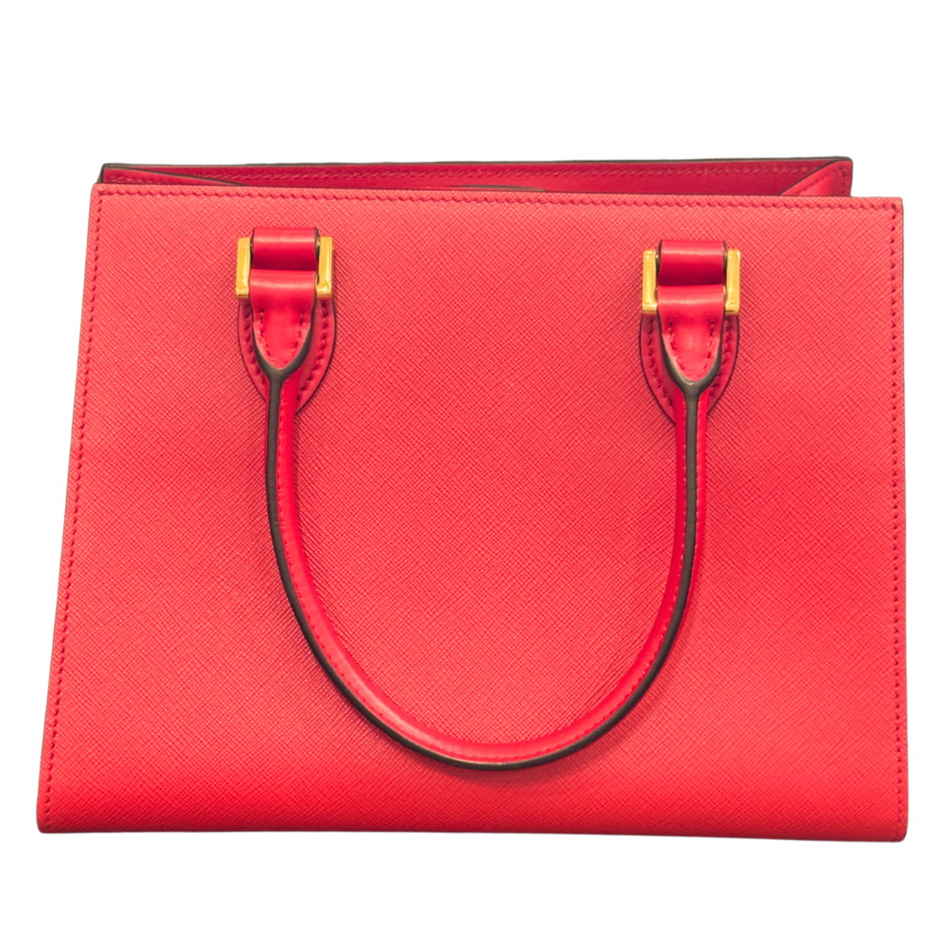 Prada Red Saffiano Monochrome Top Handle/Crossbody