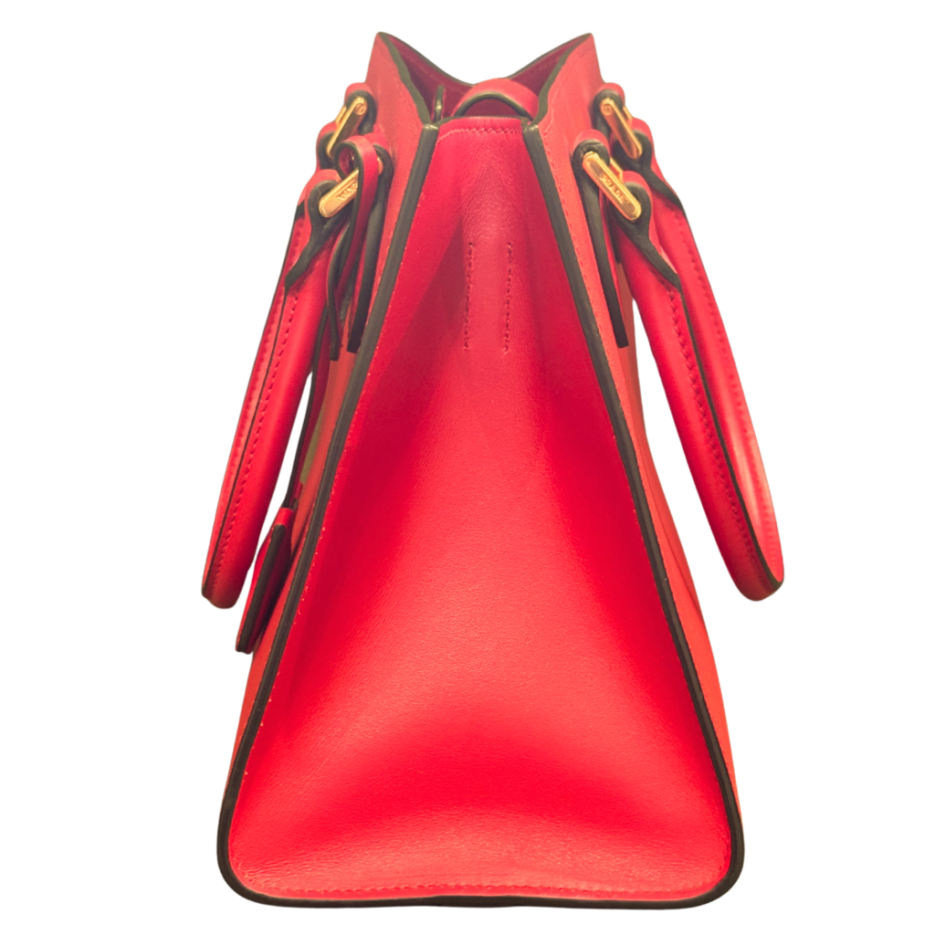Prada Red Saffiano Monochrome Top Handle/Crossbody