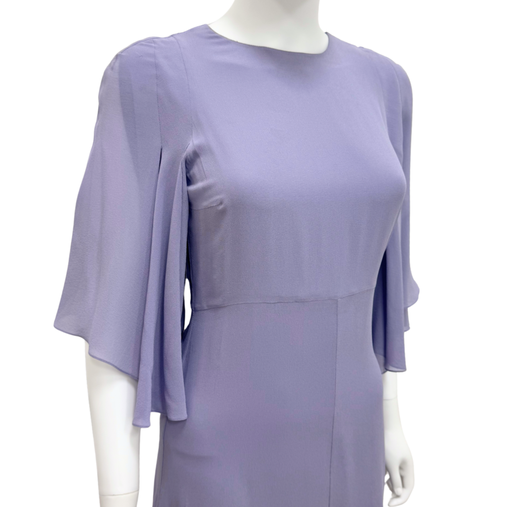 Saint Laurent Lavender Silk Midi Dress, 36