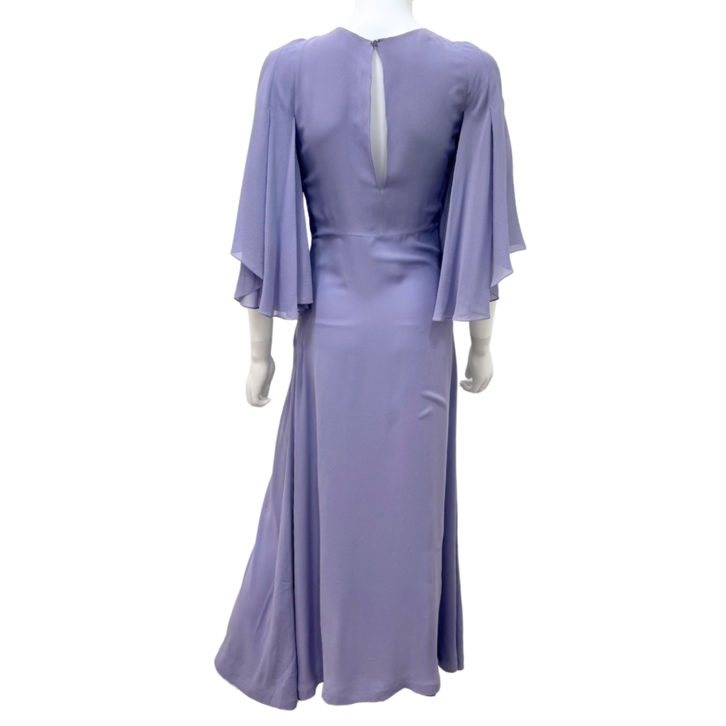Saint Laurent Lavender Silk Midi Dress, 36