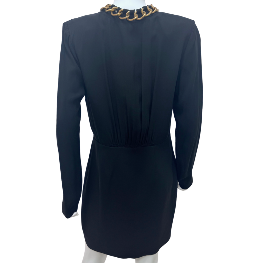 Givenchy Black Viscose Gold Chain Dress, 40 (NWT)