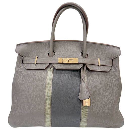 Hermès Birkin Lizard Etoupe 35CM Gold HW (2012)