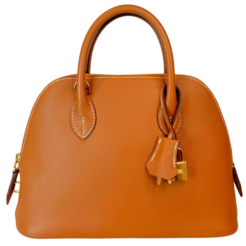 Hermès Bolide Gold Chevre 25CM Gold HW