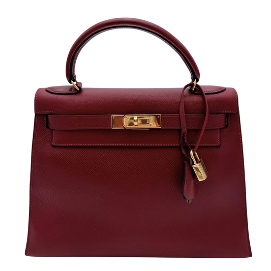 Hermès Kelly Rouge H 28CM Gold HW (1990)