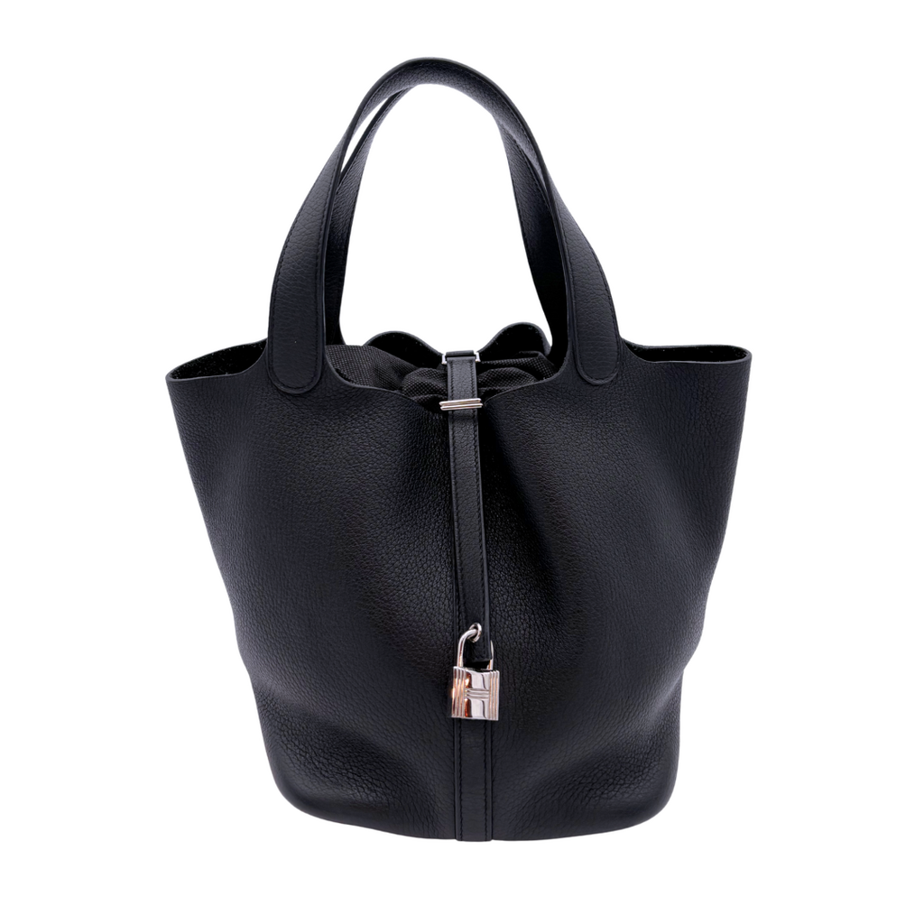 Hermès Picotin Black Clemence Palladium HW
