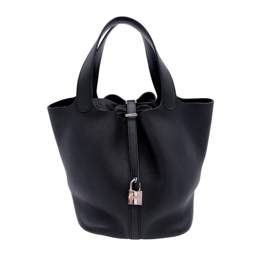 Hermès Picotin Black Clemence Palladium HW