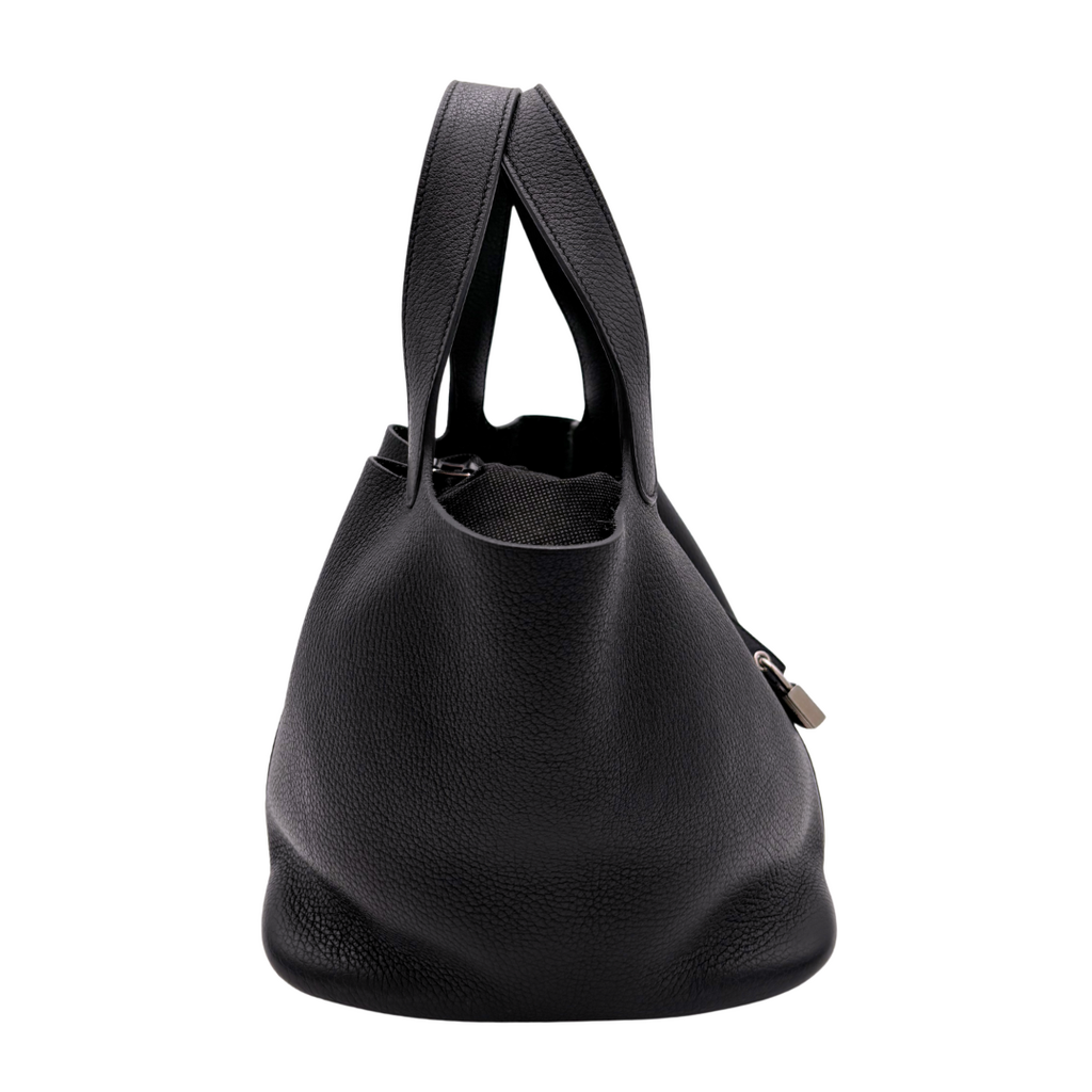 Hermès Picotin Black Clemence Palladium HW