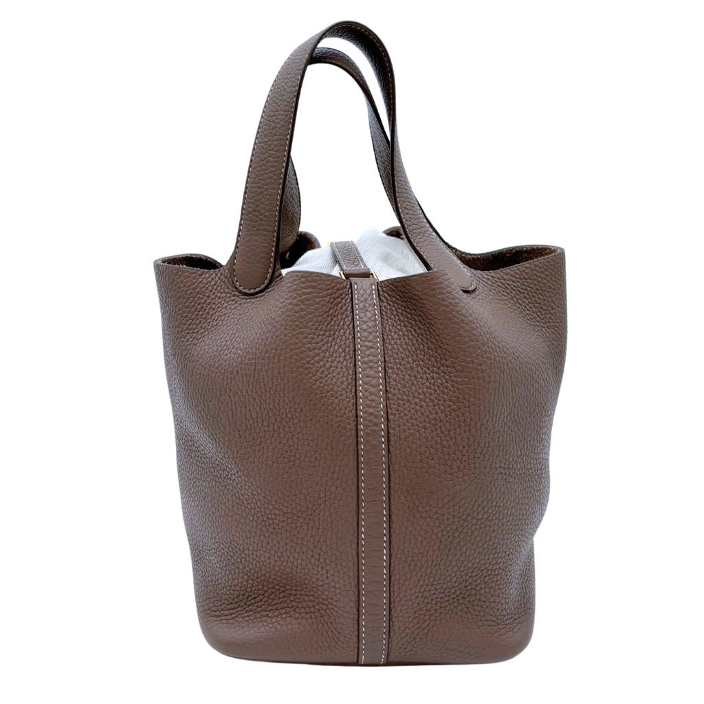 Hermès Picotin Etoupe Clemence 22CM Gold HW