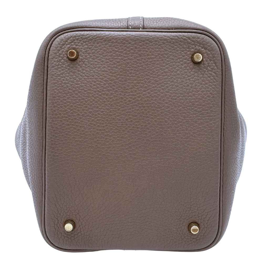 Hermès Picotin Etoupe Clemence 22CM Gold HW
