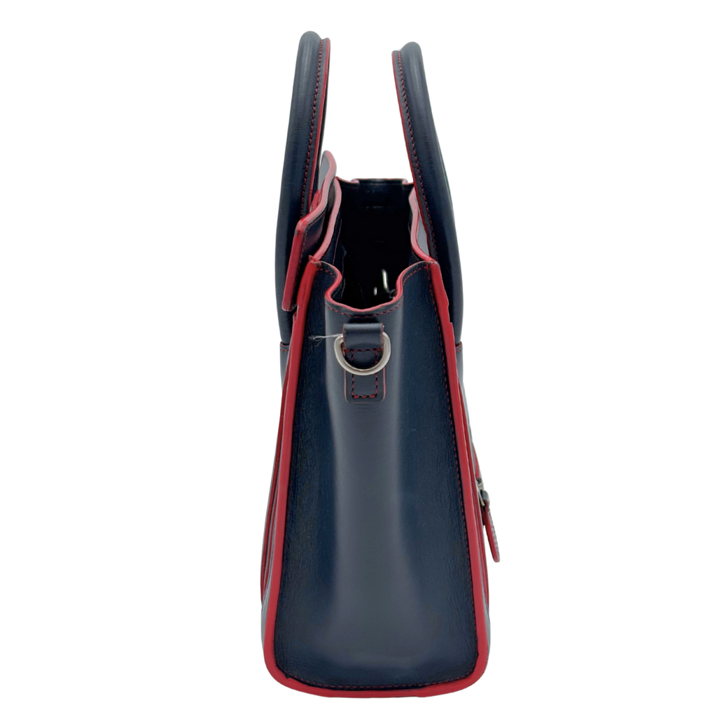 Celine Navy & Red Leather Luggage Bag