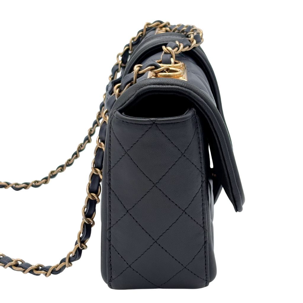 Chanel Navy & Black Quilted Strap Flap Bag (2014-2015)