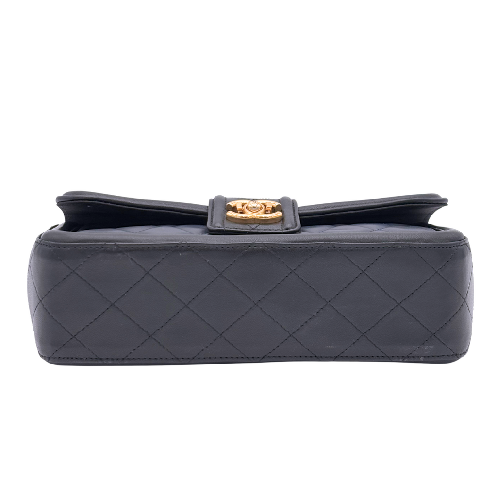 Chanel Navy & Black Quilted Strap Flap Bag (2014-2015)