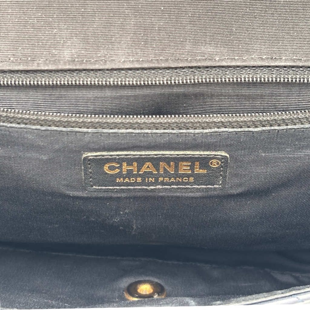 Chanel Navy & Black Quilted Strap Flap Bag (2014-2015)