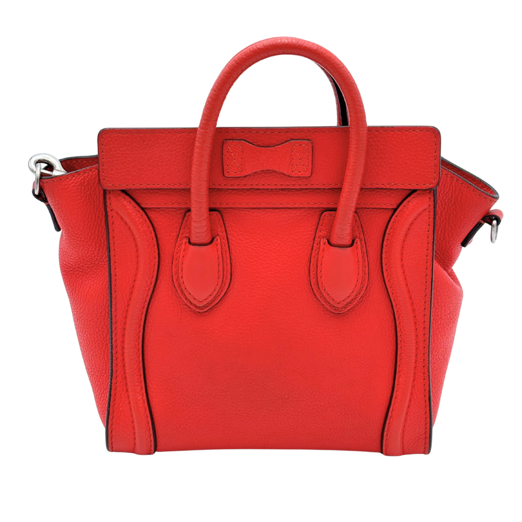 Celine Poppy Orange Nano Luggage Tote