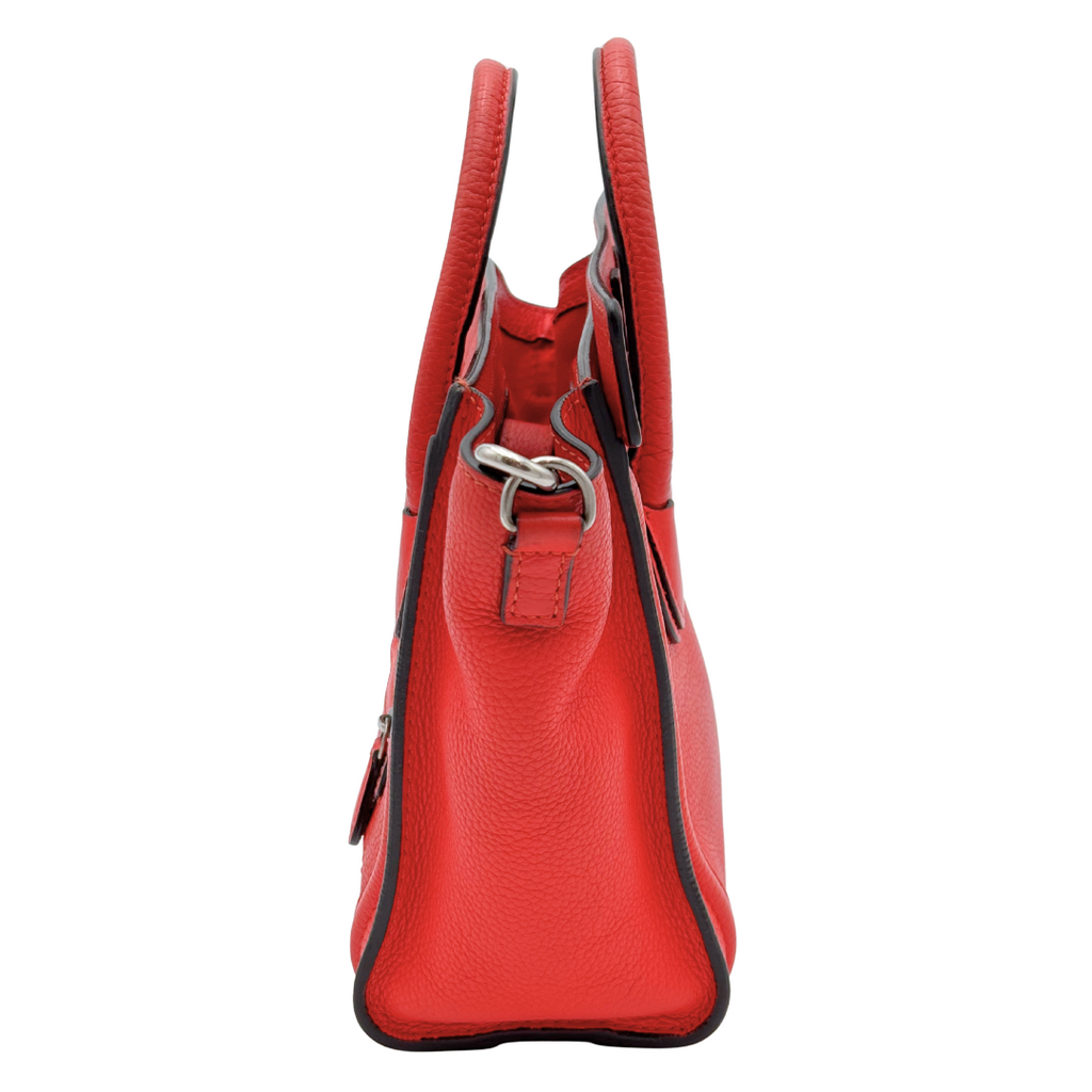 Celine Poppy Orange Nano Luggage Tote