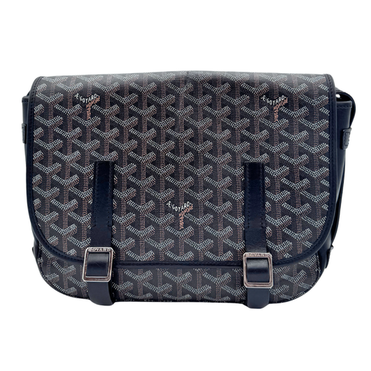 Goyard Black Canvas Goyardine Belvedere Messenger Bag MM (AS IS)