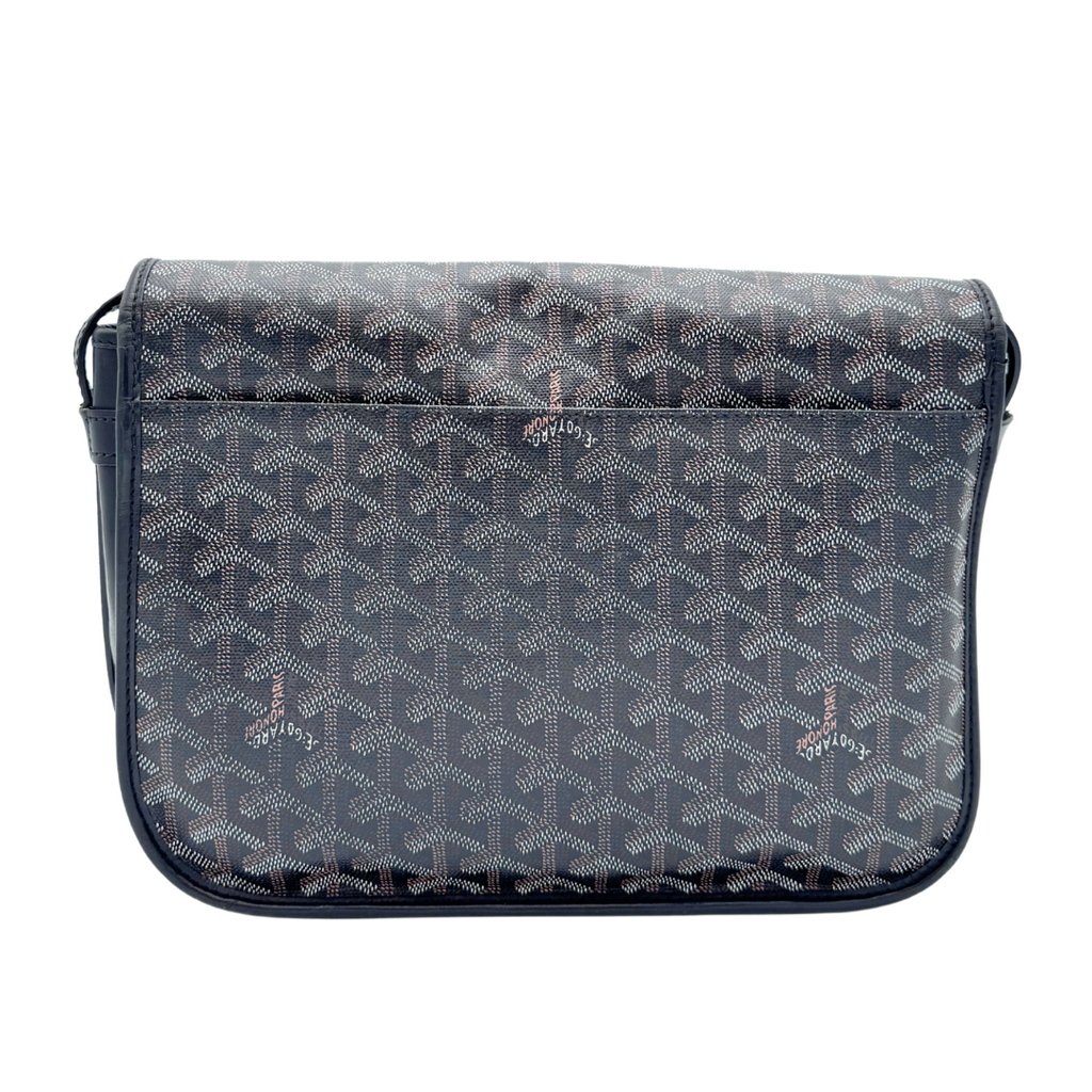 Goyard Black Canvas Goyardine Belvedere Messenger Bag MM (AS IS)