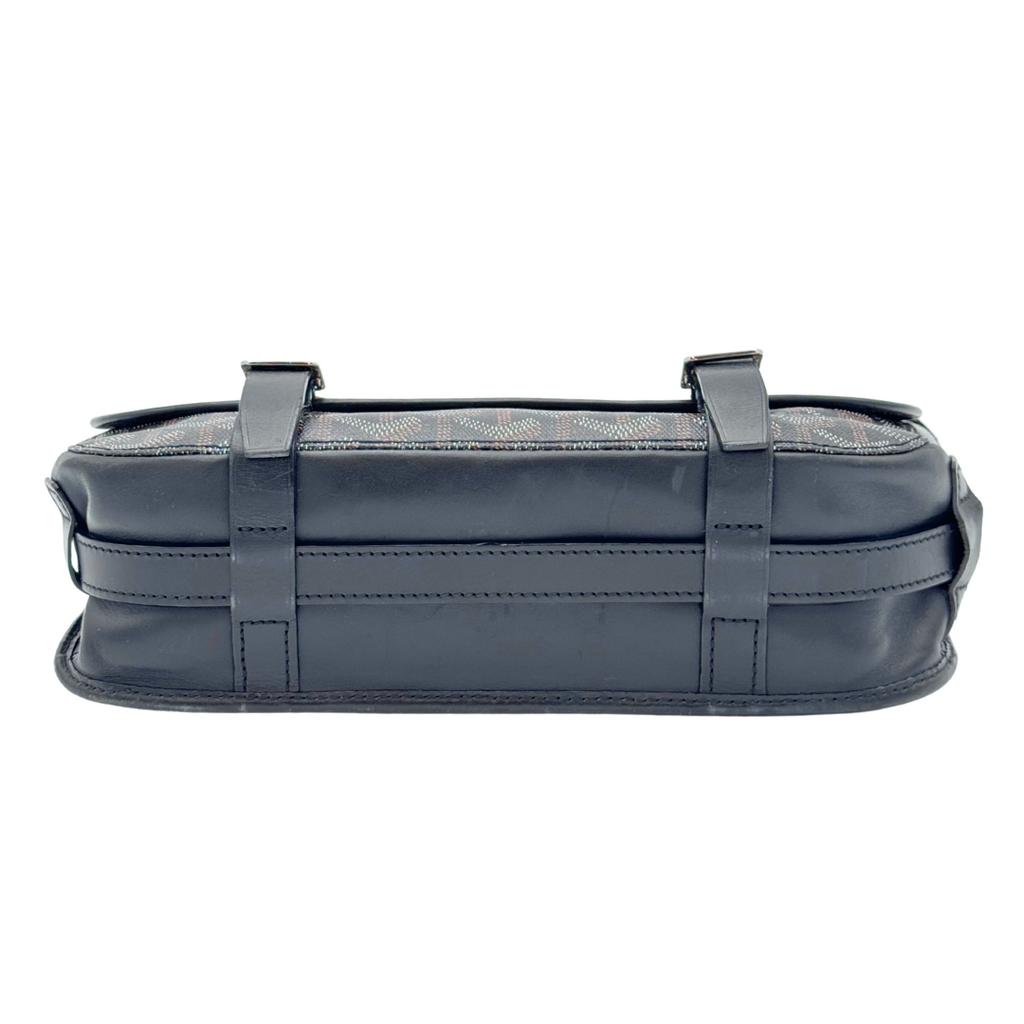 Goyard Black Canvas Goyardine Belvedere Messenger Bag MM (AS IS)